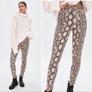 Zara Snakeskin Skinny Pants